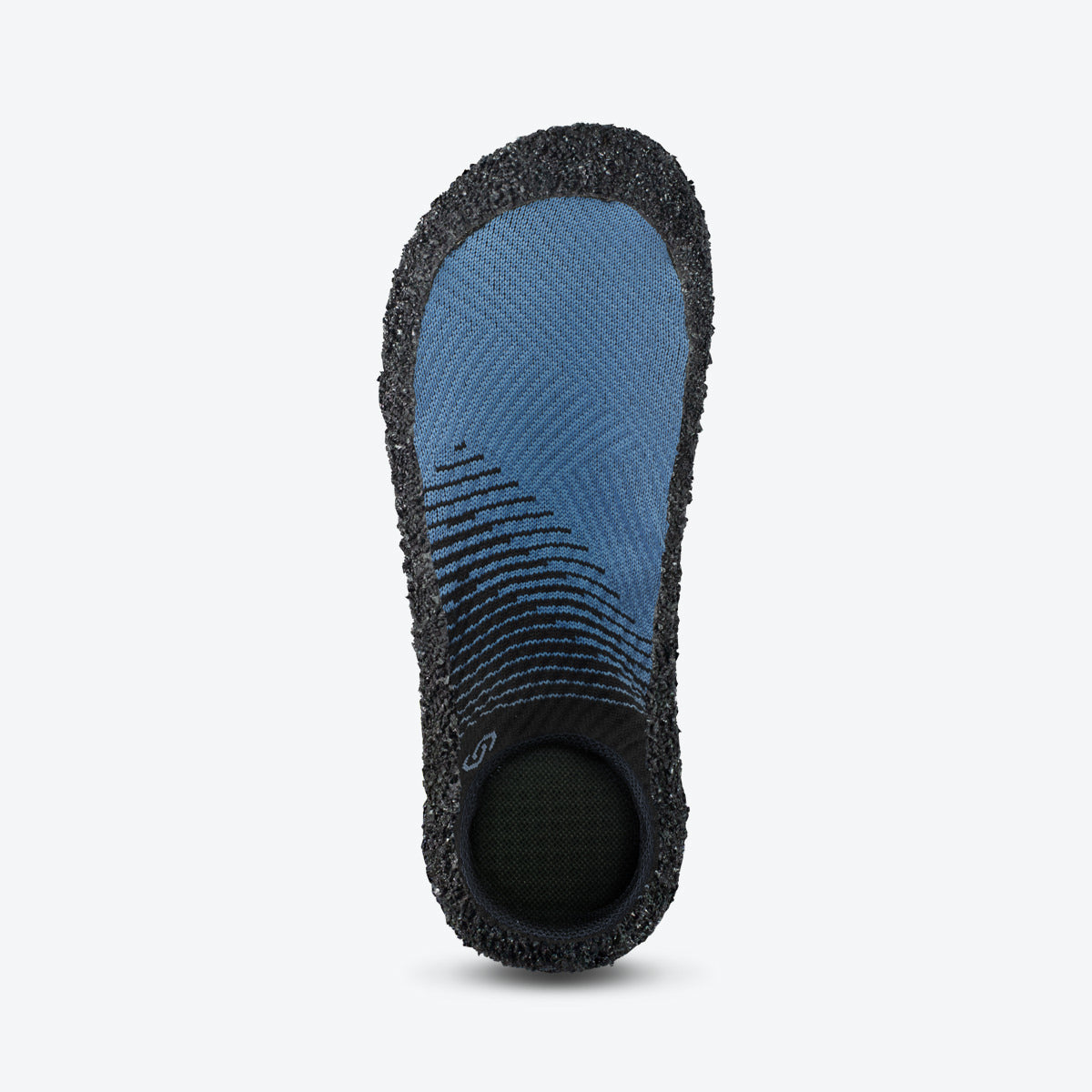 Top view of Skinners sock shoe in marine blue, featuring a breathable upper and ergonomic fit.