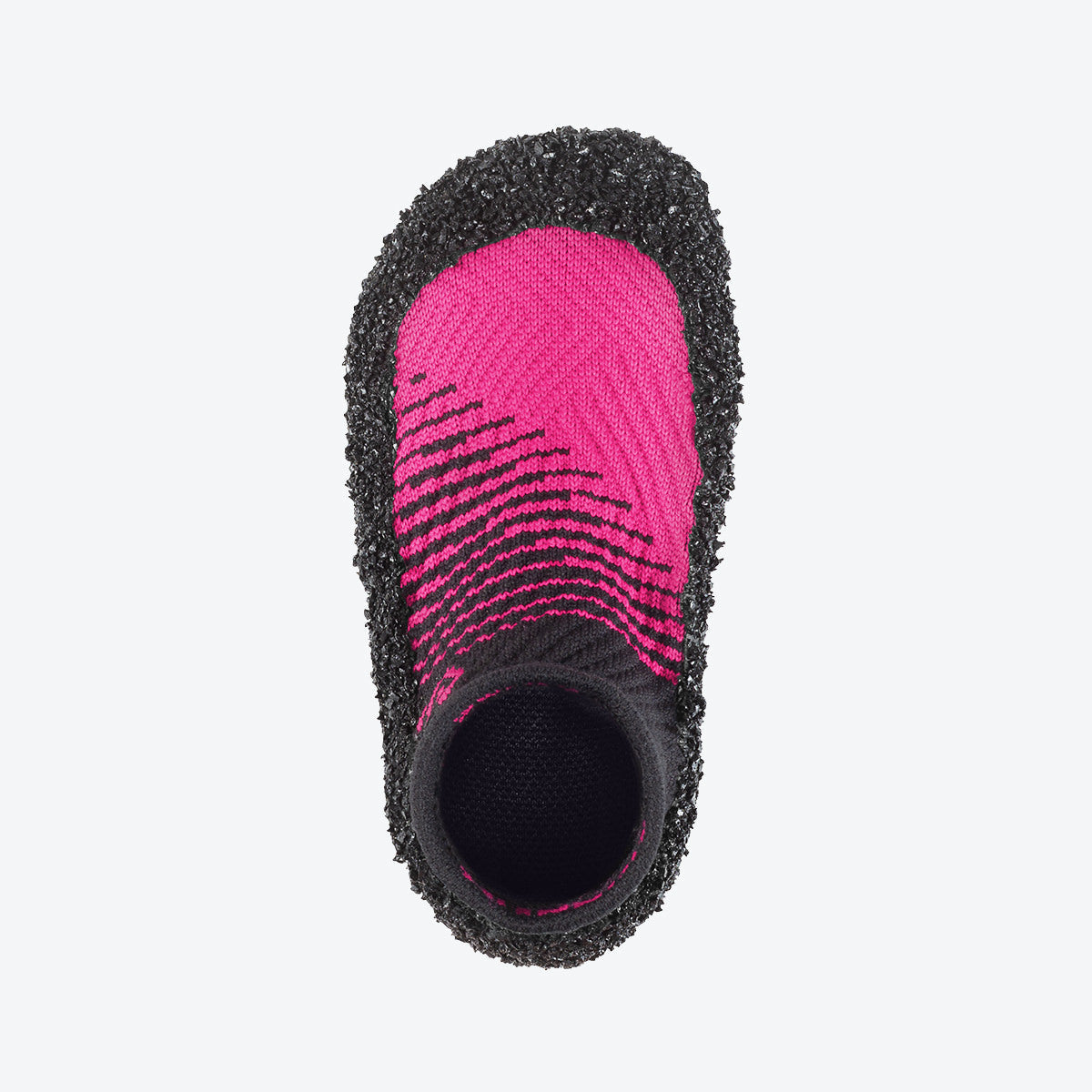 Top view of rose-colored Skinners KIDS-2 sock shoe, highlighting its breathable and soft upper.