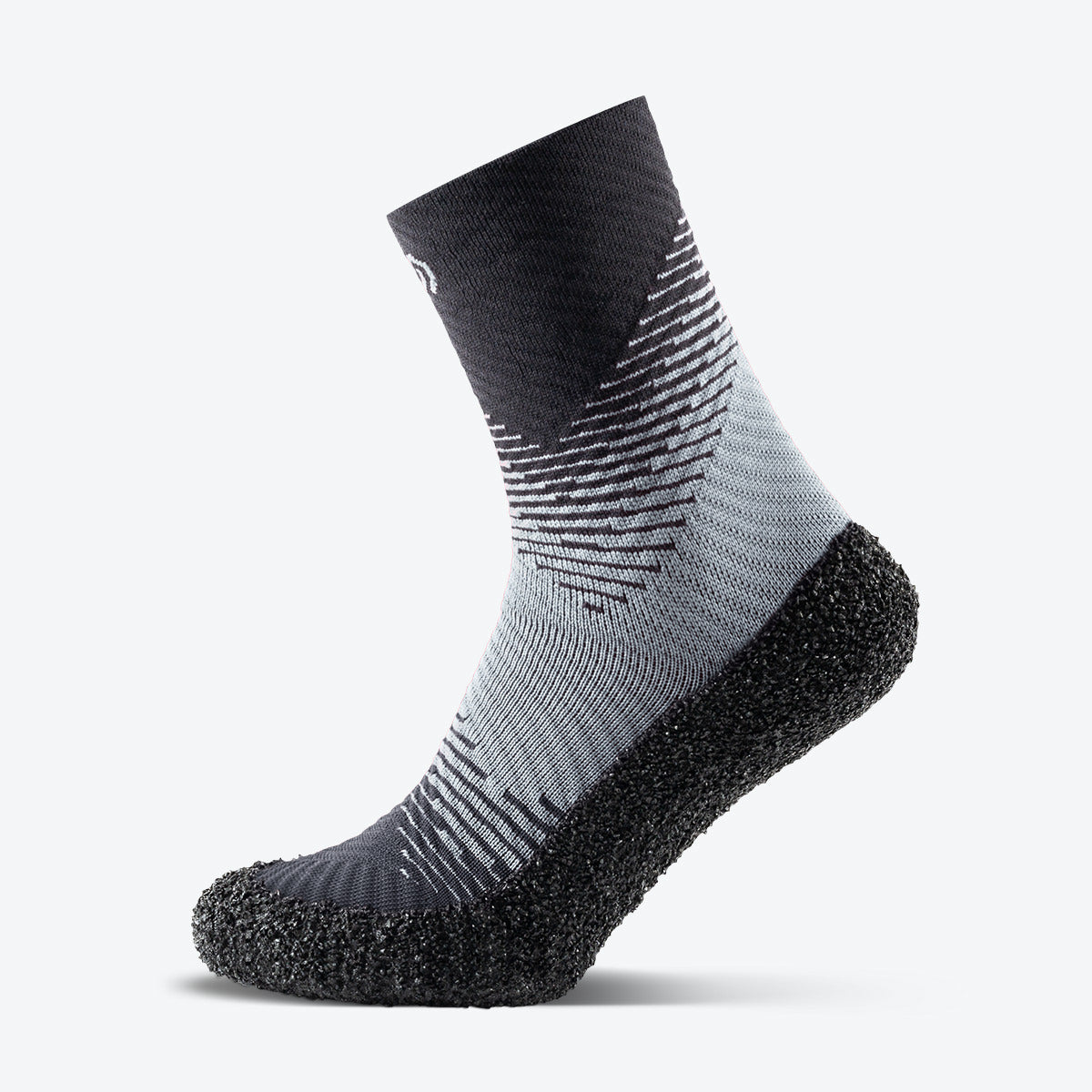 Side view of stone-colored Skinners compression socks, blending style with functional compression support.